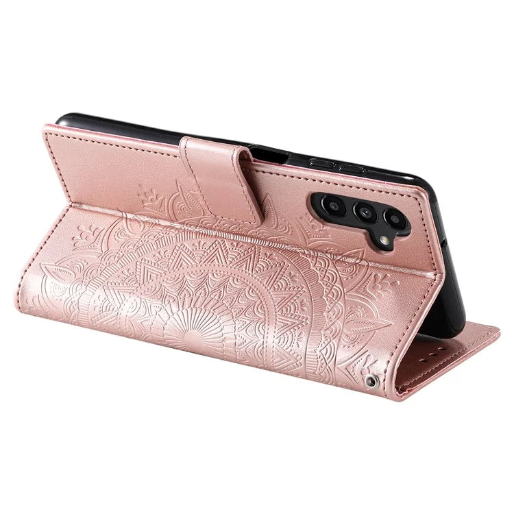 For Samsung Galaxy A35 5G Wallet Case Mandala Pattern Flower PU Leather Phone Cover