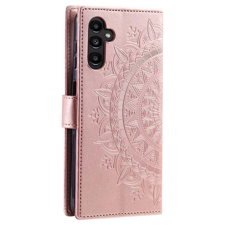 For Samsung Galaxy A35 5G Wallet Case Mandala Pattern Flower PU Leather Phone Cover