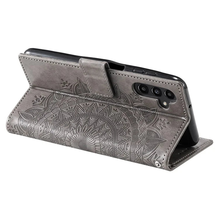 For Samsung Galaxy A35 5G Wallet Case Mandala Pattern Flower PU Leather Phone Cover