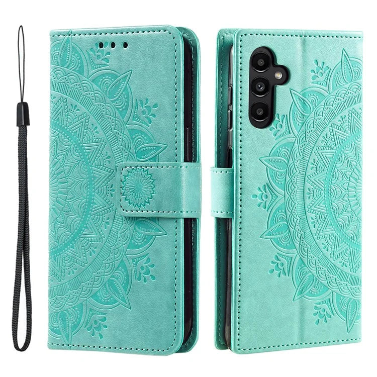 For Samsung Galaxy A35 5G Wallet Case Mandala Pattern Flower PU Leather Phone Cover