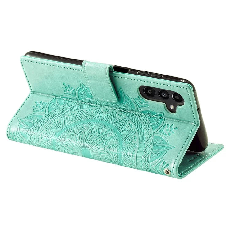 For Samsung Galaxy A35 5G Wallet Case Mandala Pattern Flower PU Leather Phone Cover