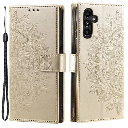 For Samsung Galaxy A35 5G Wallet Case Mandala Pattern Flower PU Leather Phone Cover