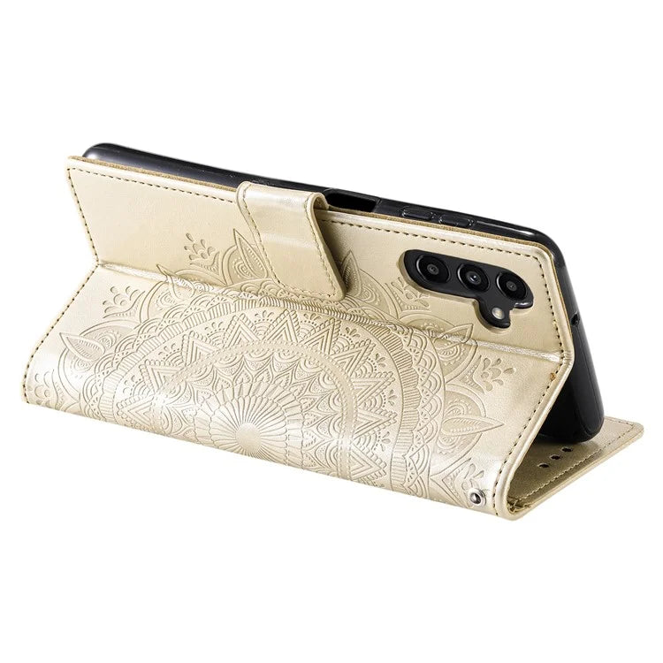 For Samsung Galaxy A35 5G Wallet Case Mandala Pattern Flower PU Leather Phone Cover