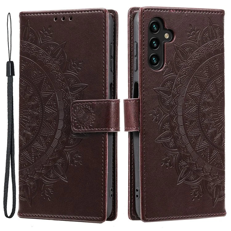 For Samsung Galaxy A35 5G Wallet Case Mandala Pattern Flower PU Leather Phone Cover