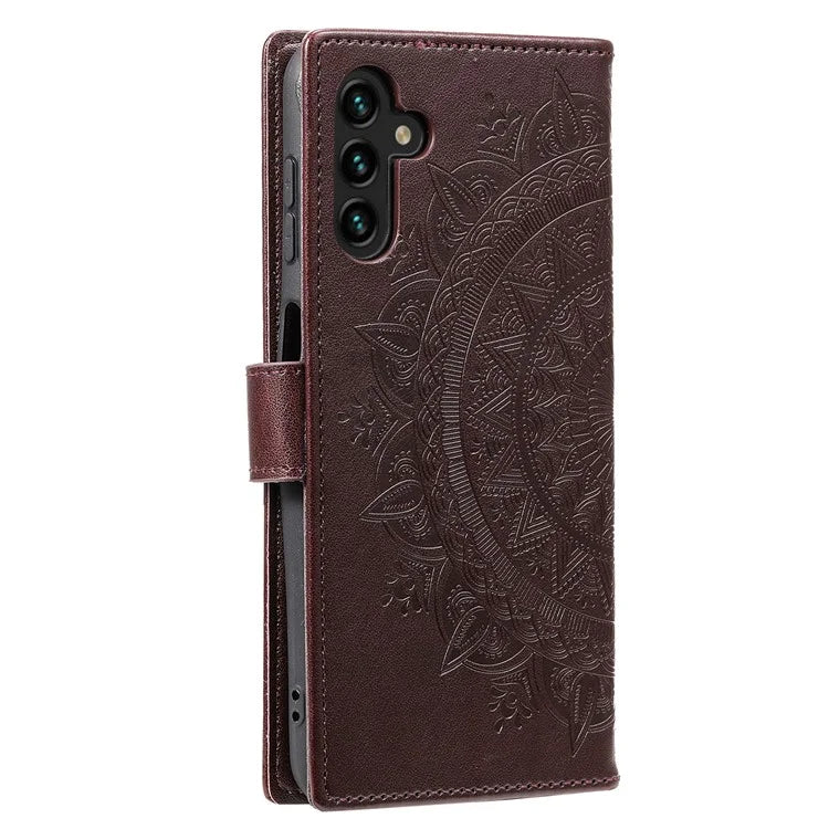 For Samsung Galaxy A35 5G Wallet Case Mandala Pattern Flower PU Leather Phone Cover