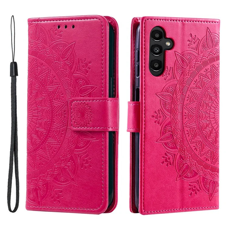 For Samsung Galaxy A35 5G Wallet Case Mandala Pattern Flower PU Leather Phone Cover