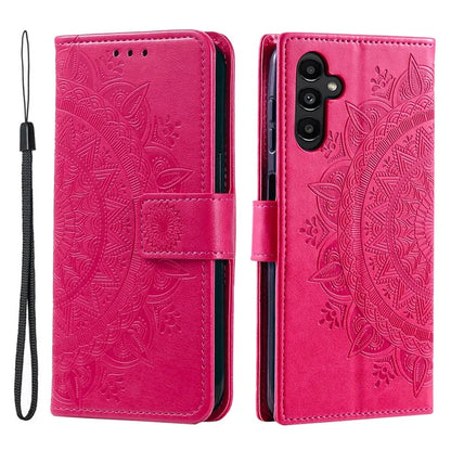 For Samsung Galaxy A35 5G Wallet Case Mandala Pattern Flower PU Leather Phone Cover