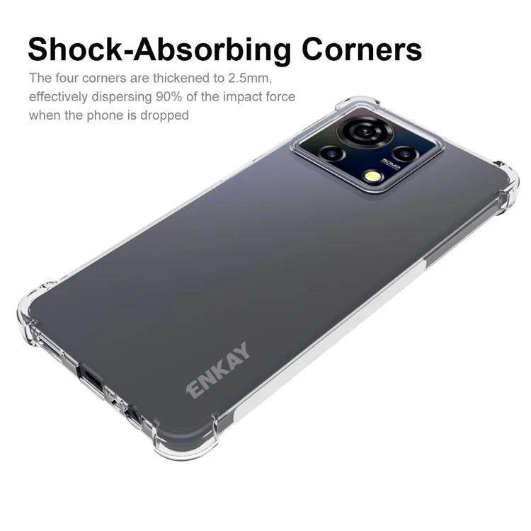 ENKAY HAT PRINCE For ZTE Blade V50 Vita TPU Case Anti-slip Strip Edge Transparent Cover