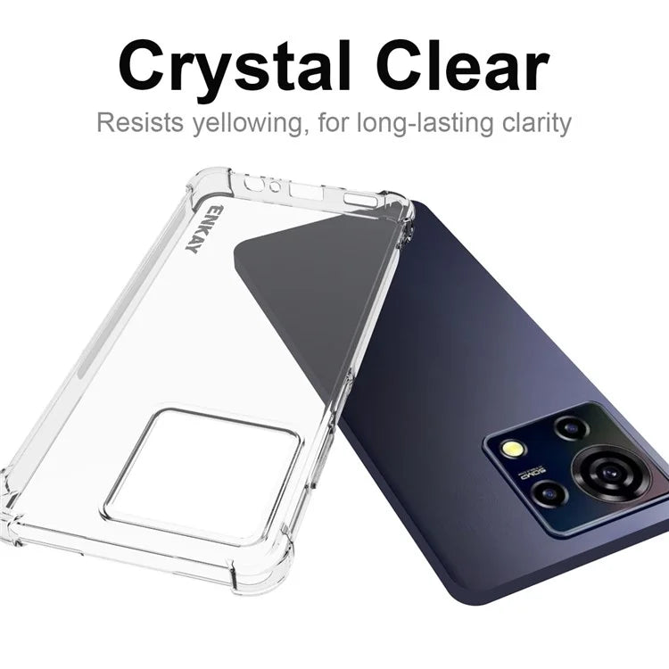 ENKAY HAT PRINCE For ZTE Blade V50 Vita TPU Case Anti-slip Strip Edge Transparent Cover