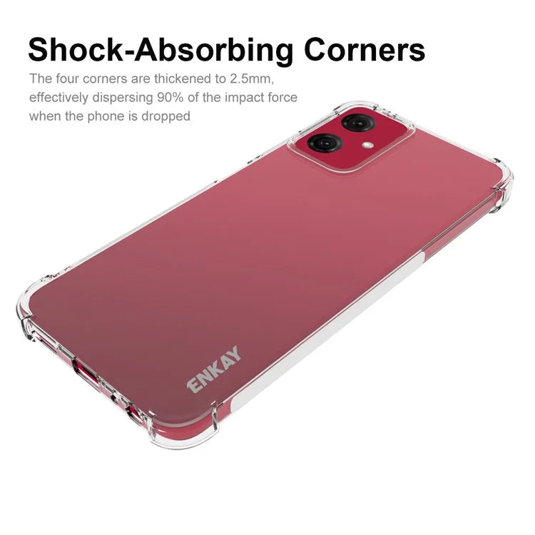 ENKAY HAT PRINCE For Motorola Moto G Power (2024) Clear Case Anti-drop Soft TPU Phone Cover