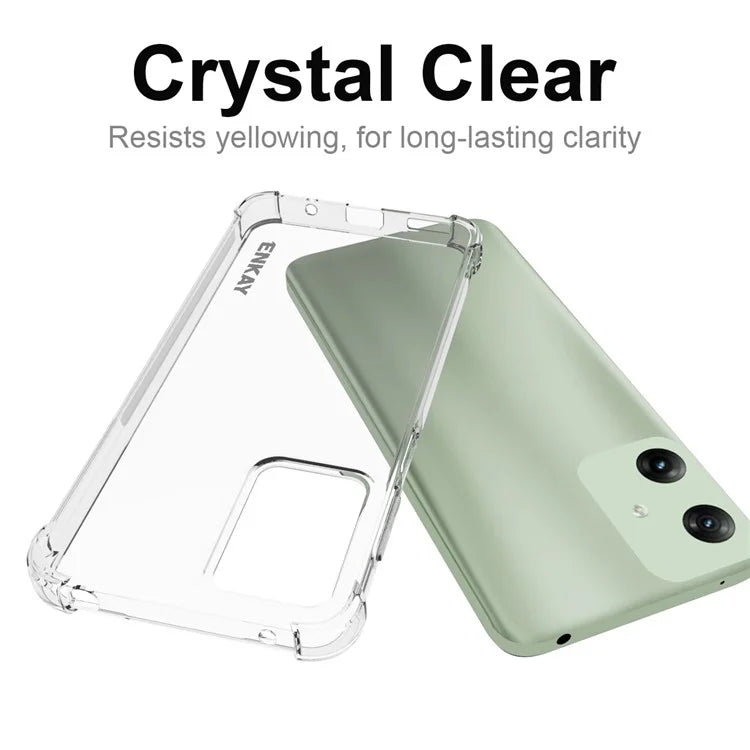 ENKAY HAT PRINCE For Motorola Moto G Play (2024) 4G Case Anti-slip Strip Edge Clear TPU Phone Cover