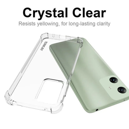 ENKAY HAT PRINCE For Motorola Moto G Play (2024) 4G Case Anti-slip Strip Edge Clear TPU Phone Cover