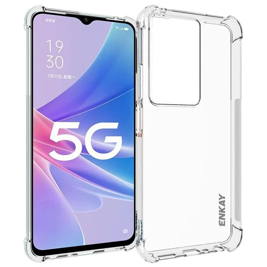 ENKAY HAT PRINCE For Oppo A79 5G / A2 5G TPU Case Clear Phone Cover with Anti-slip Strip Edge
