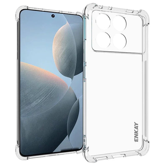ENKAY HAT PRINCE For Xiaomi Redmi K70E 5G / Poco X6 Pro 5G Clear Case Anti-drop Non-slip TPU Phone Cover