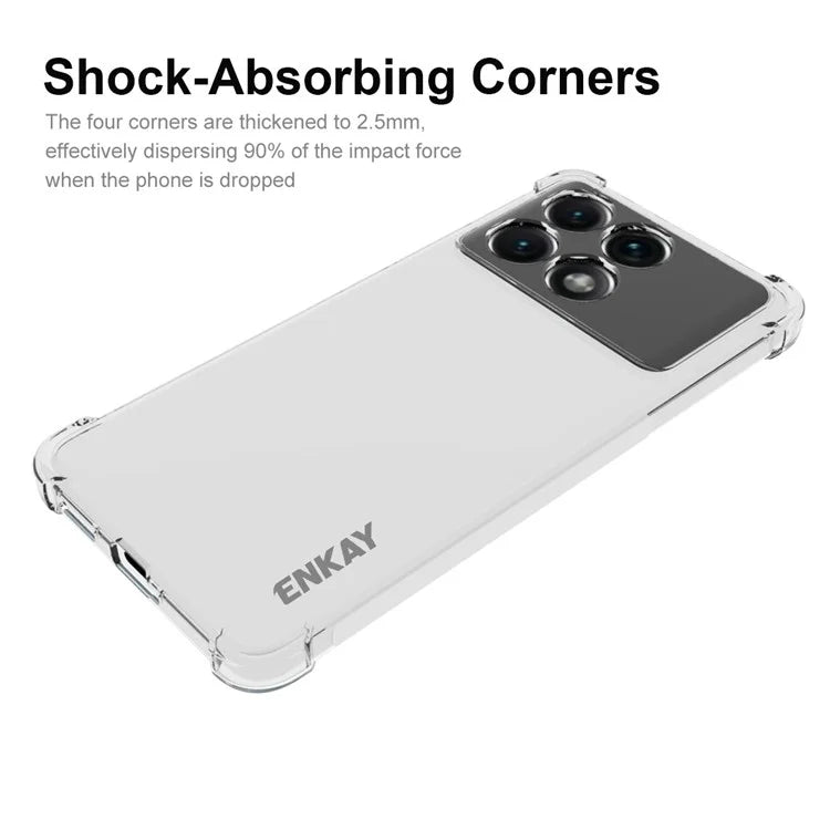 ENKAY HAT PRINCE For Xiaomi Redmi K70E 5G / Poco X6 Pro 5G Clear Case Anti-drop Non-slip TPU Phone Cover