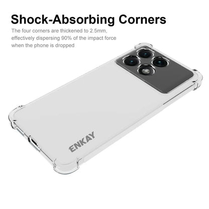 ENKAY HAT PRINCE For Xiaomi Redmi K70E 5G / Poco X6 Pro 5G Clear Case Anti-drop Non-slip TPU Phone Cover
