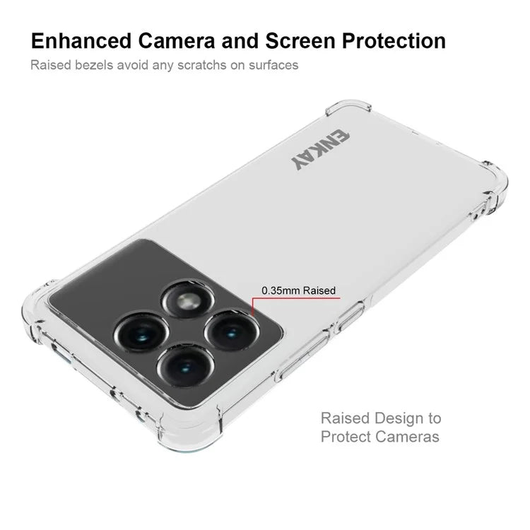 ENKAY HAT PRINCE For Xiaomi Redmi K70E 5G / Poco X6 Pro 5G Clear Case Anti-drop Non-slip TPU Phone Cover