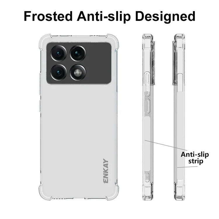 ENKAY HAT PRINCE For Xiaomi Redmi K70E 5G / Poco X6 Pro 5G Clear Case Anti-drop Non-slip TPU Phone Cover