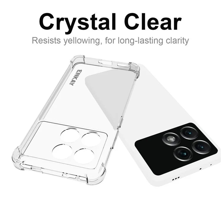ENKAY HAT PRINCE For Xiaomi Redmi K70E 5G / Poco X6 Pro 5G Clear Case Anti-drop Non-slip TPU Phone Cover
