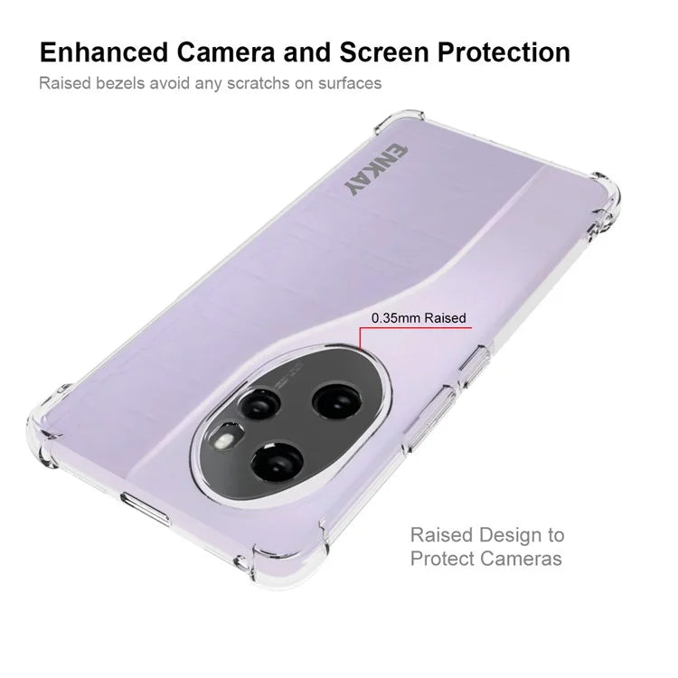 ENKAY HAT PRINCE For Honor 100 Pro 5G TPU Case Clear Cover Thickened Corners with Anti-Slip Strips
