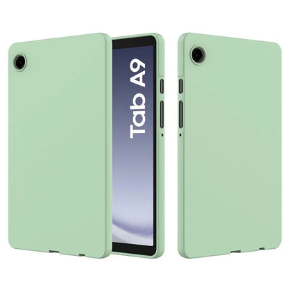 For Samsung Galaxy Tab A9 Cover Liquid Silicone Case with Microfiber Lining