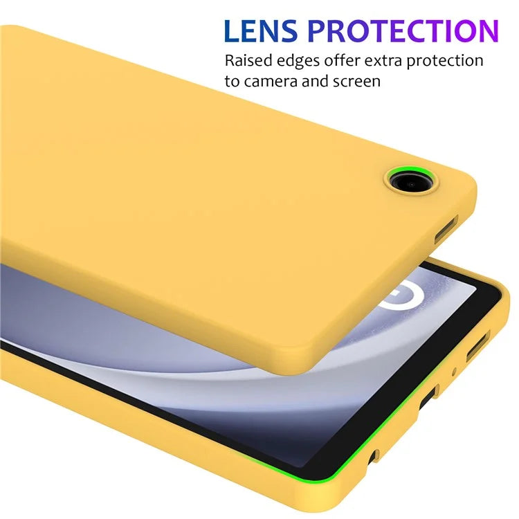 For Samsung Galaxy Tab A9 Cover Liquid Silicone Case with Microfiber Lining