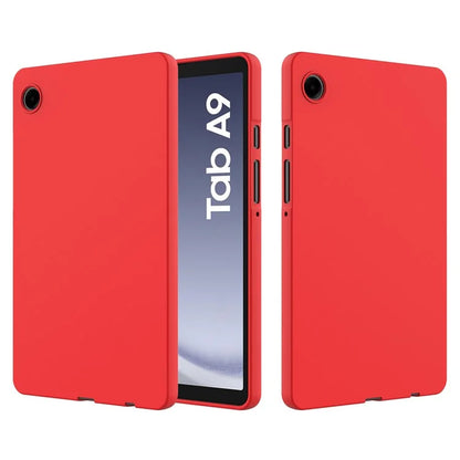 For Samsung Galaxy Tab A9 Cover Liquid Silicone Case with Microfiber Lining