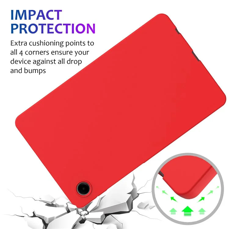 For Samsung Galaxy Tab A9 Cover Liquid Silicone Case with Microfiber Lining