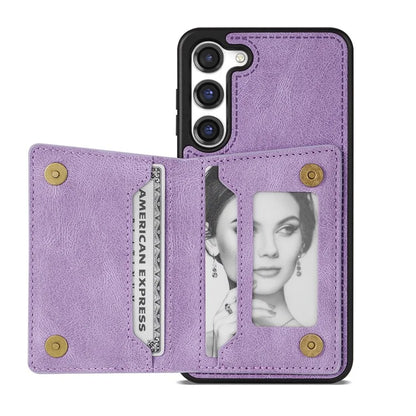 For Samsung Galaxy S24 Case Line Splicing Imprinted Leather Phone Cover