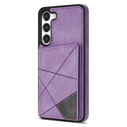 For Samsung Galaxy S24 Case Line Splicing Imprinted Leather Phone Cover