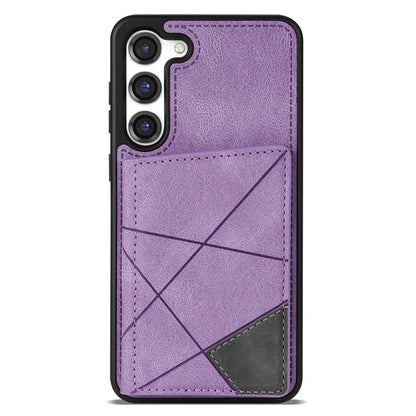 For Samsung Galaxy S24 Case Line Splicing Imprinted Leather Phone Cover
