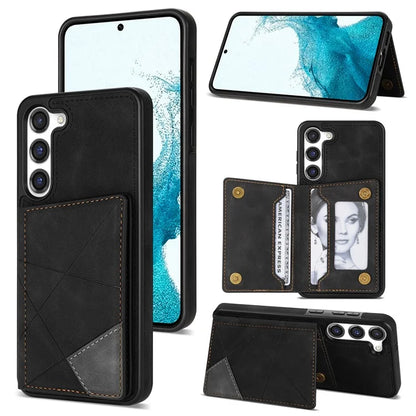 For Samsung Galaxy S24 Case Line Splicing Imprinted Leather Phone Cover