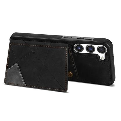For Samsung Galaxy S24 Case Line Splicing Imprinted Leather Phone Cover