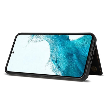 For Samsung Galaxy S24 Case Line Splicing Imprinted Leather Phone Cover