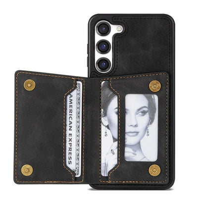 For Samsung Galaxy S24 Case Line Splicing Imprinted Leather Phone Cover