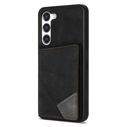 For Samsung Galaxy S24 Case Line Splicing Imprinted Leather Phone Cover