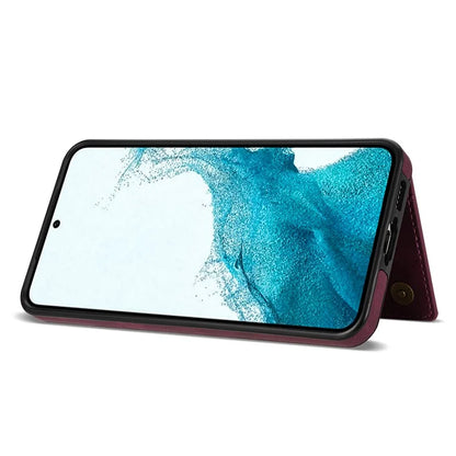 For Samsung Galaxy S24 Case Line Splicing Imprinted Leather Phone Cover