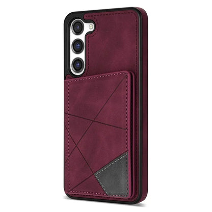 For Samsung Galaxy S24 Case Line Splicing Imprinted Leather Phone Cover