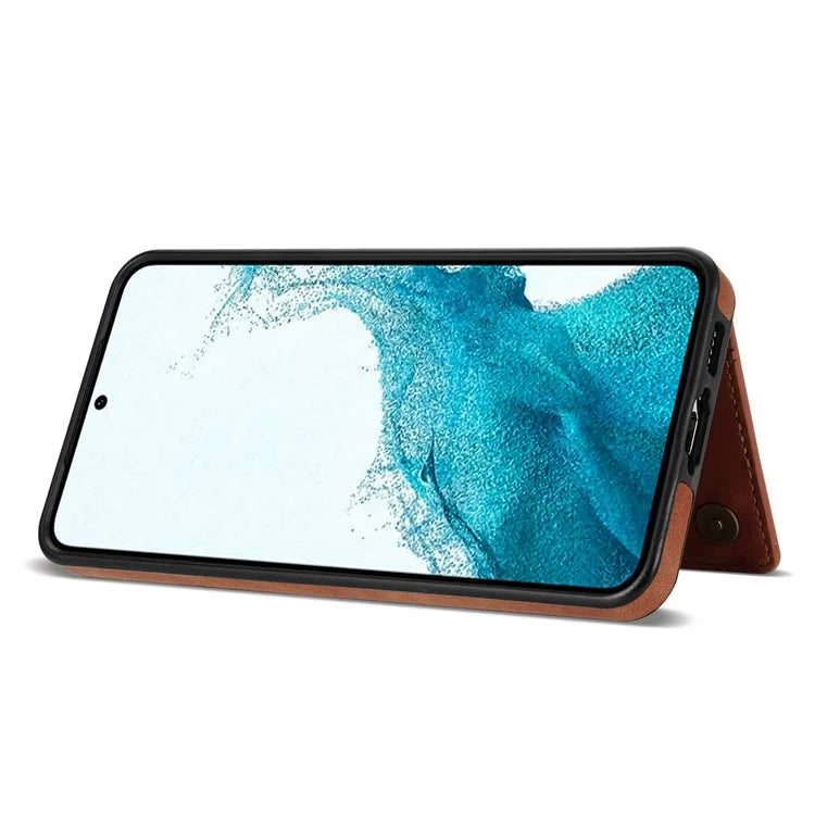 For Samsung Galaxy S24 Case Line Splicing Imprinted Leather Phone Cover
