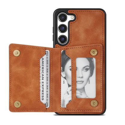 For Samsung Galaxy S24 Case Line Splicing Imprinted Leather Phone Cover