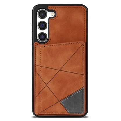 For Samsung Galaxy S24 Case Line Splicing Imprinted Leather Phone Cover