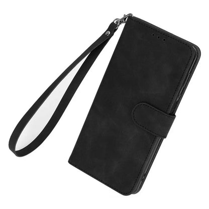 For Honor 90 Skin-Feel Flip Leather Case with Lanyard