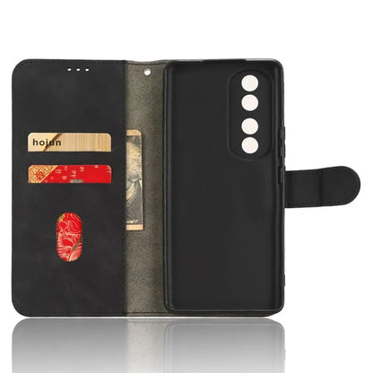 For Honor 90 Skin-Feel Flip Leather Case with Lanyard