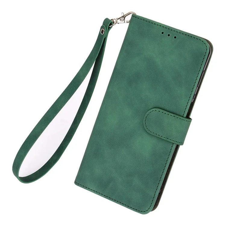 For Honor 90 Skin-Feel Flip Leather Case with Lanyard