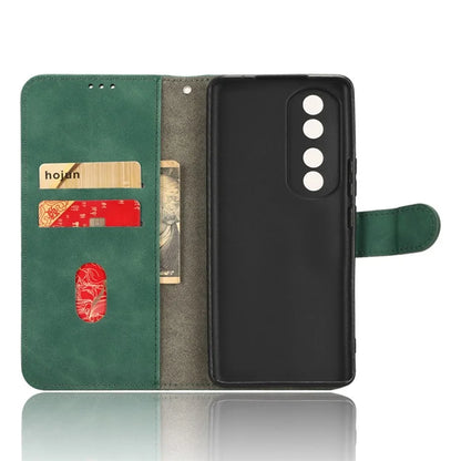 For Honor 90 Skin-Feel Flip Leather Case with Lanyard