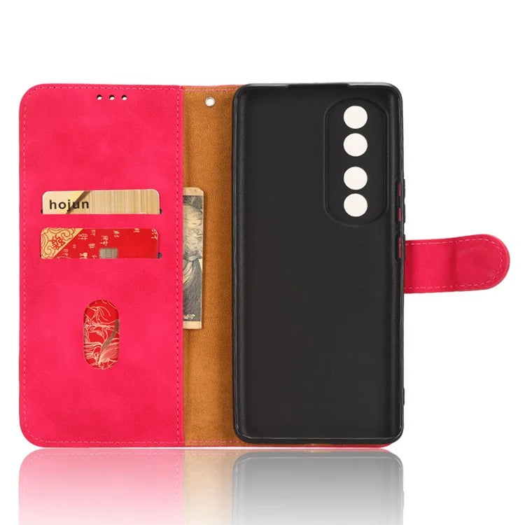 For Honor 90 Skin-Feel Flip Leather Case with Lanyard