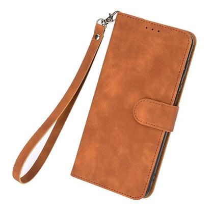 For Honor 90 Skin-Feel Flip Leather Case with Lanyard
