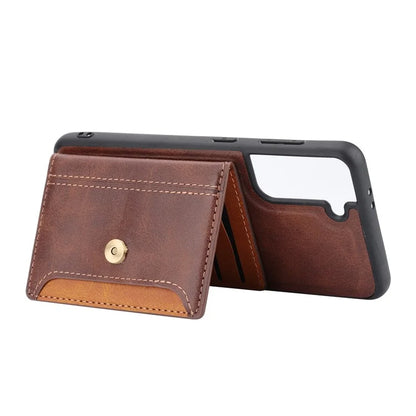 Cell Phone Case for Samsung Galaxy S24+ , Calf Texture Card Holder PU Leather+TPU Cover