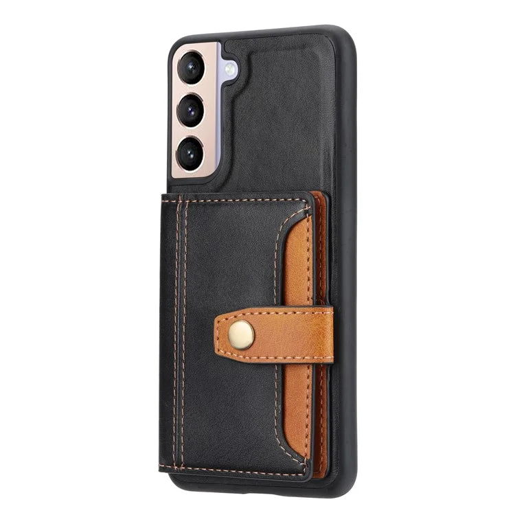 Cell Phone Case for Samsung Galaxy S24+ , Calf Texture Card Holder PU Leather+TPU Cover