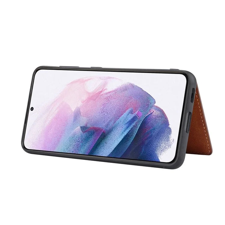 Cell Phone Case for Samsung Galaxy S24+ , Calf Texture Card Holder PU Leather+TPU Cover